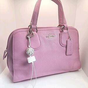 Mini Nolita Satchel In Polished Pebble Leather by Coach Dusty Rose Lilac #33735